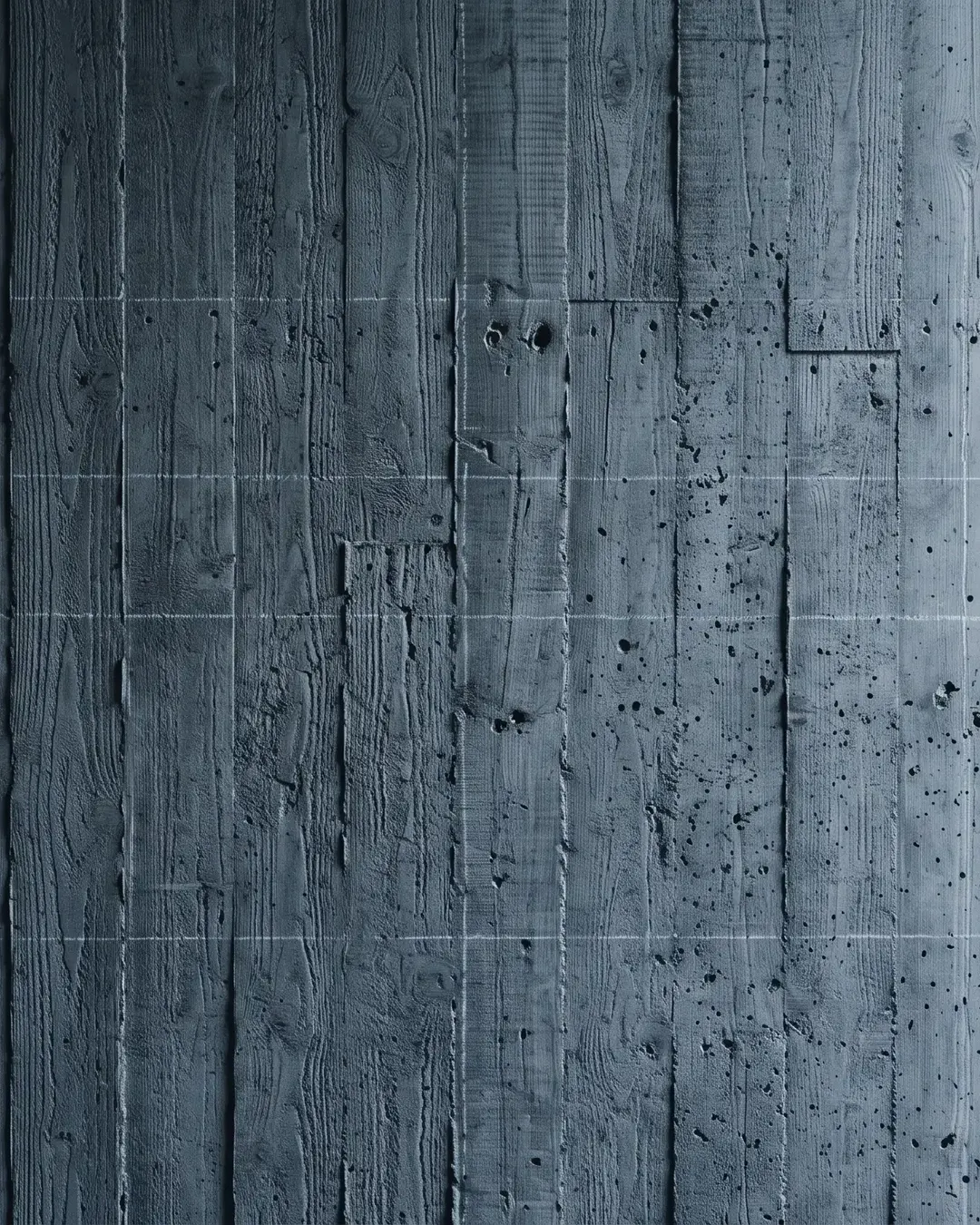 A bare concrete wall face under raking light, a faint chalk survey grid across it
