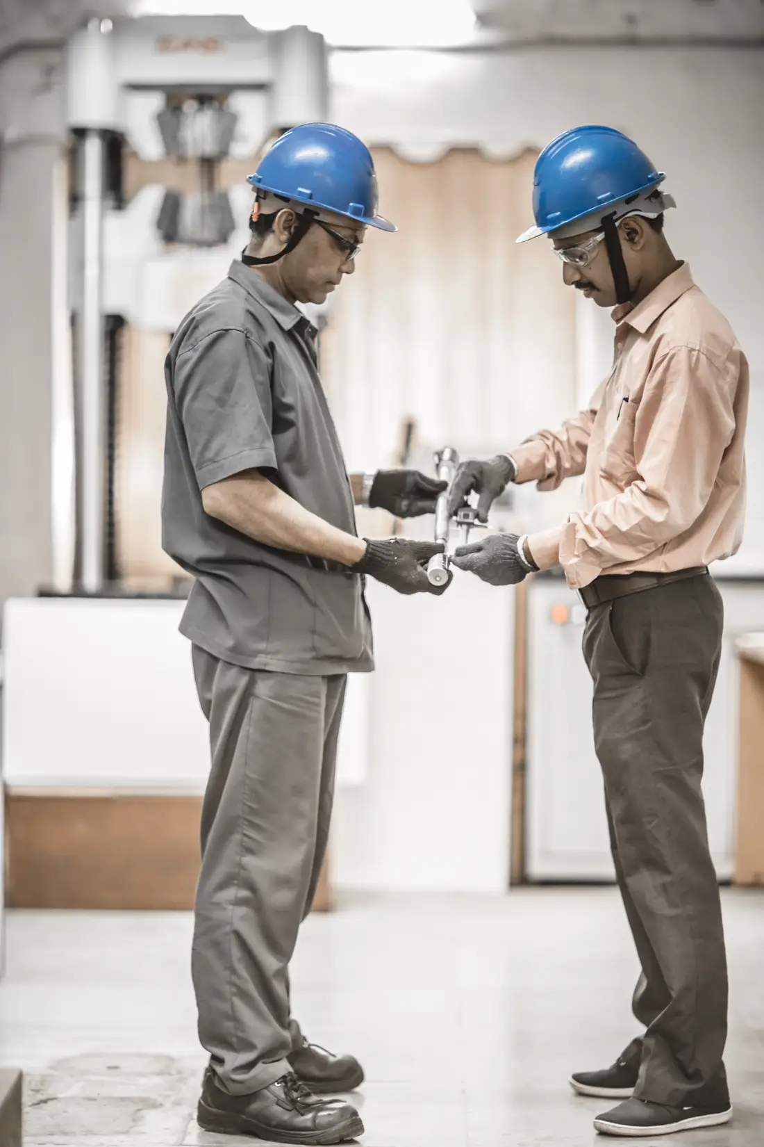 A TCR Engineering inspector verifying material at a vendor's works before despatch