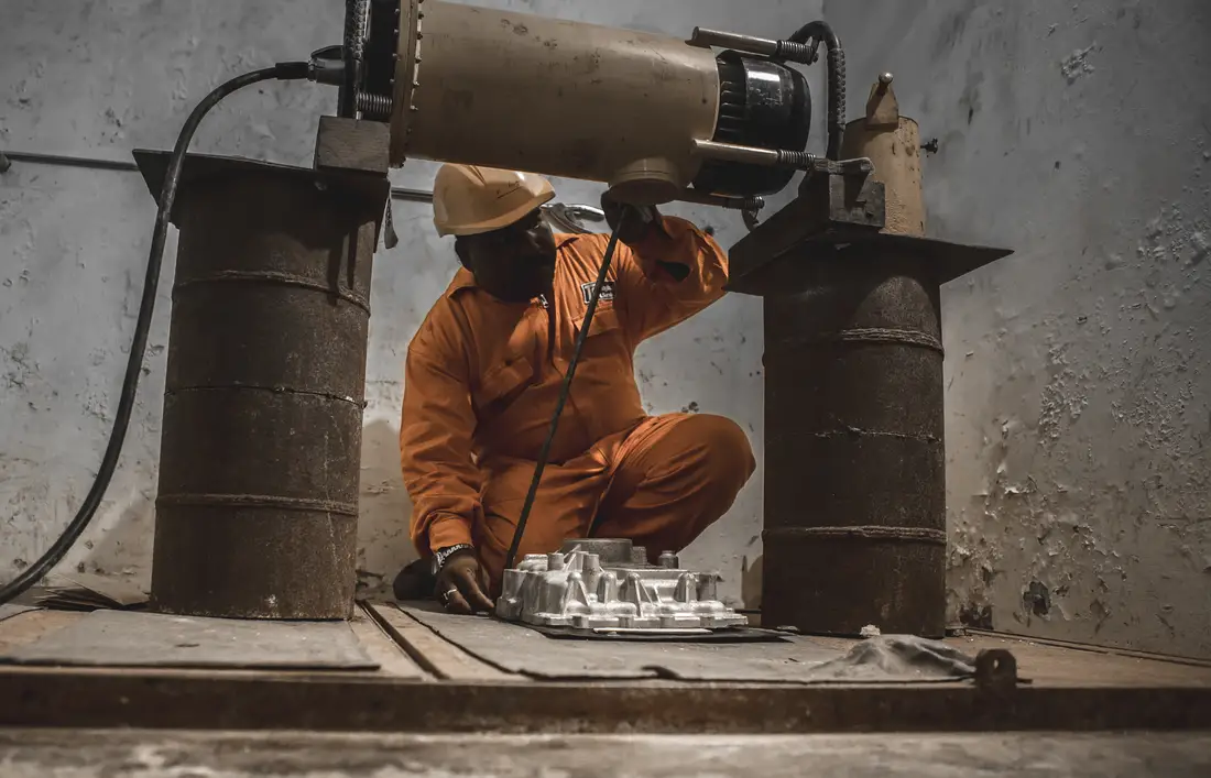 A radiographic exposure being set up on a welded joint by a TCR Engineering technician