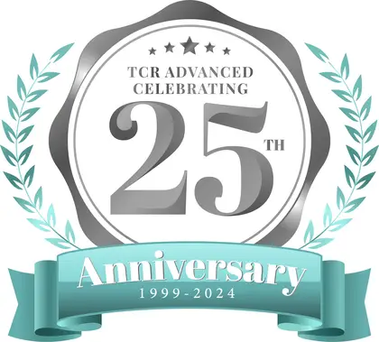 The TCR Advanced silver jubilee mark: TCR Advanced Celebrating 25th Anniversary, 1999 to 2024
