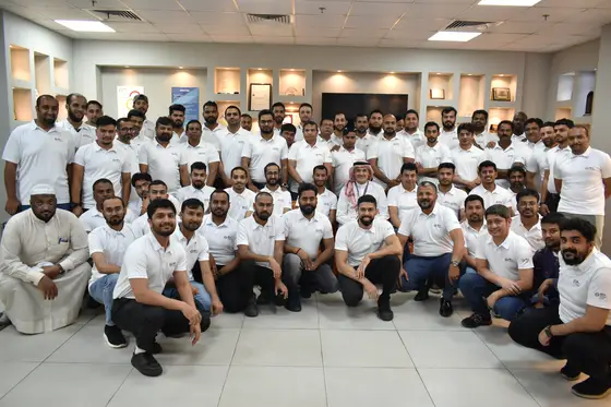 The TCR Arabia team assembled at the Dammam office in the Kingdom of Saudi Arabia