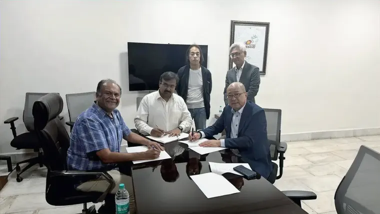 The three-party memorandum of understanding between TCR Engineering, Chugai Technos Corporation and Chugai Technos India being signed in Navi Mumbai on 29 April 2026