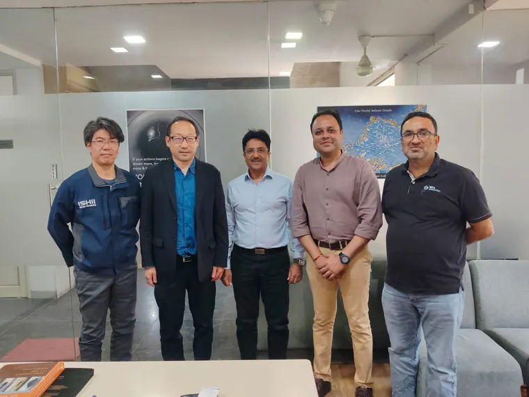 Chugai Technos and Ishii Iron Works with the TCR Advanced Engineering team at the Vadodara laboratory