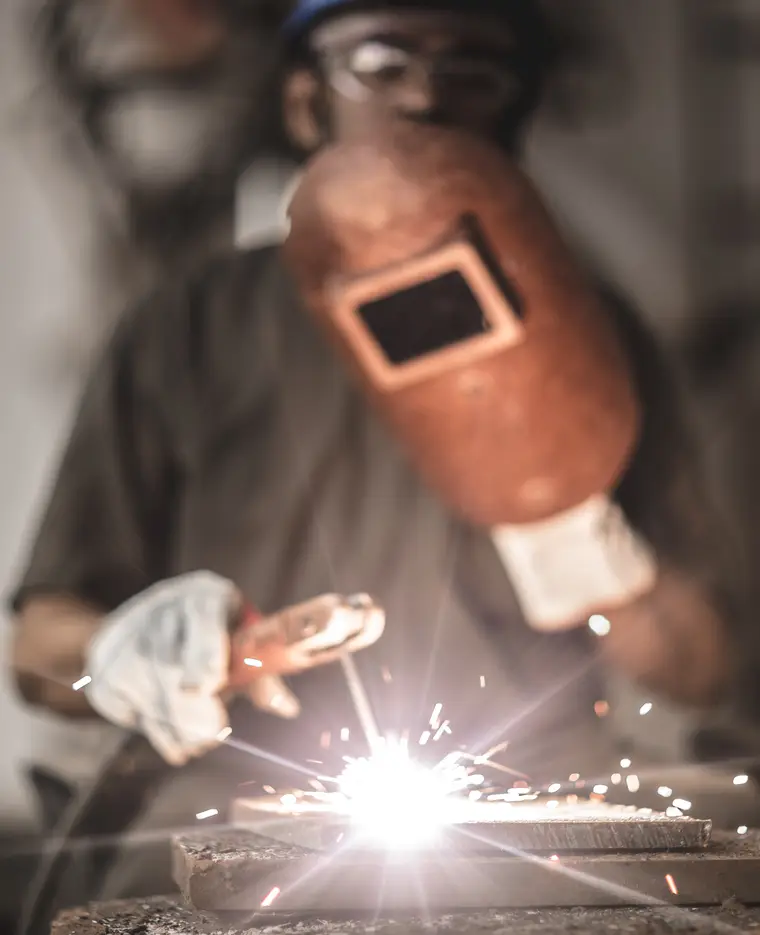 Welding of a qualification test coupon.