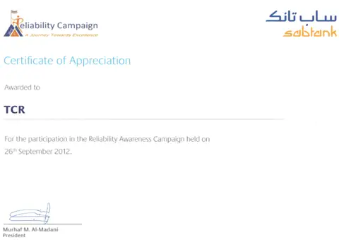Annual Reliability Meet of SABIC Terminal Services (SABTANK)