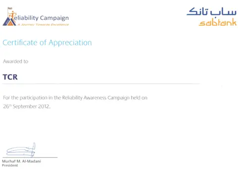 Annual Reliability Meet of SABIC Terminal Services (SABTANK)