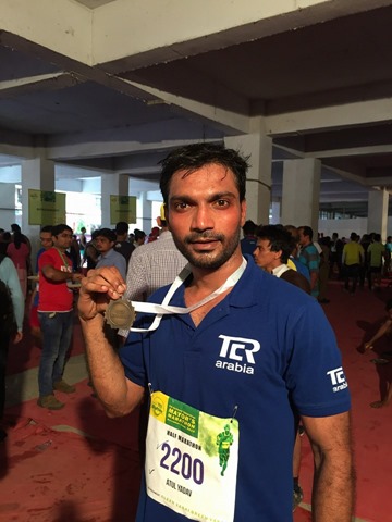 Atul Yadav completed Mumbai Marathon and Parinee Juhu Run