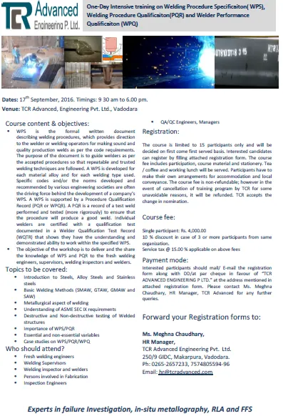Intensive training on Welding
