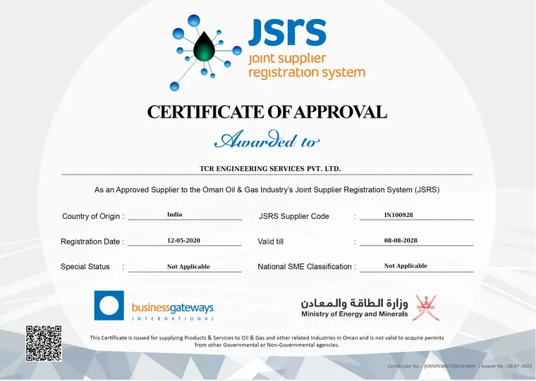 JSRS approval of TCR Engineering