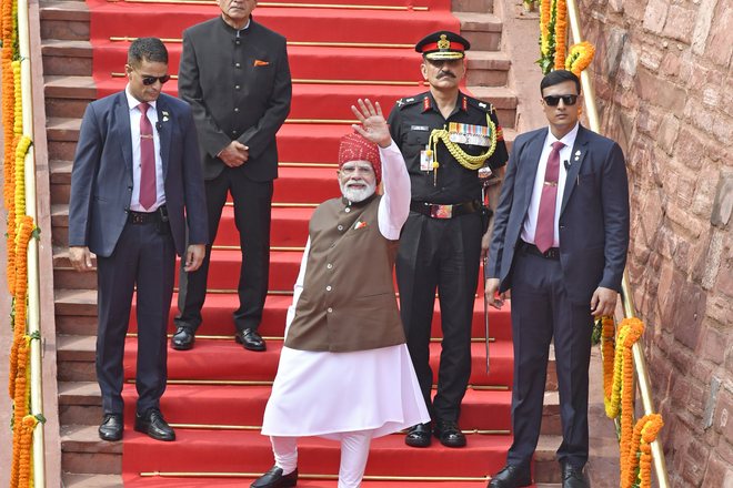 The Prime Minister at the 80th Independence Day celebrations at the Red Fort, Delhi, 15 August 2026