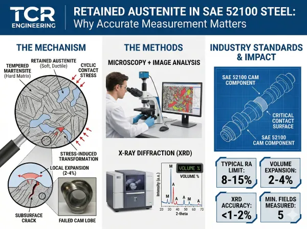Retained Austenite in SAE 52100 Steel: Why Accurate Measurement Matters for CAM Performance