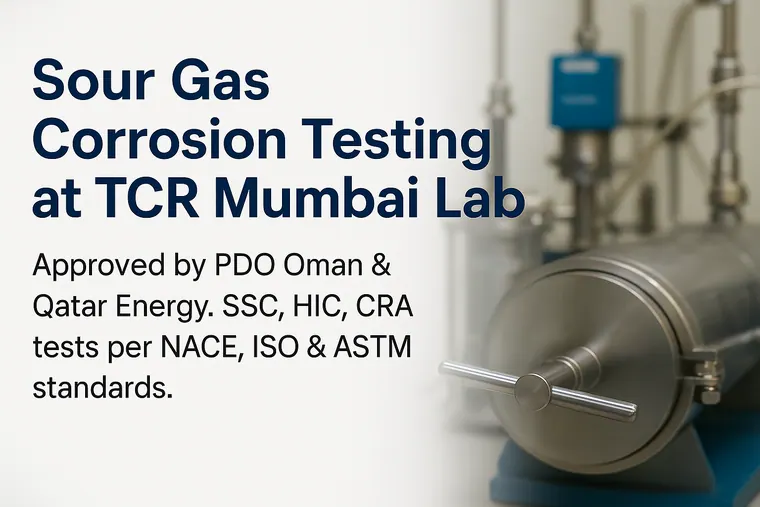 TCR Engineering: Your Trusted Partner for Sour Gas Corrosion Testing in Mumbai