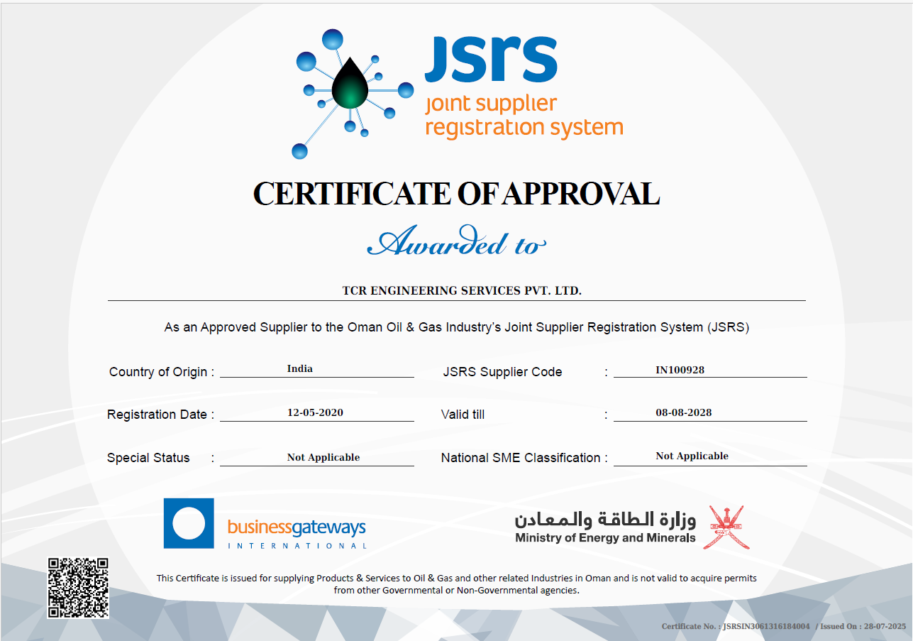 TCR Engineering Achieves JSRS Certification for Oman: Expanding Footprint in the GCC Region
