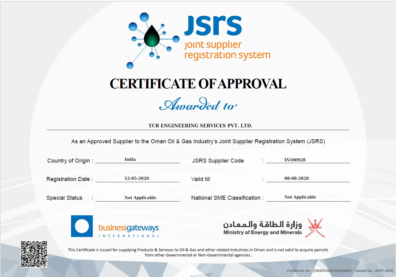 TCR Engineering Achieves JSRS Certification for Oman: Expanding Footprint in the GCC Region