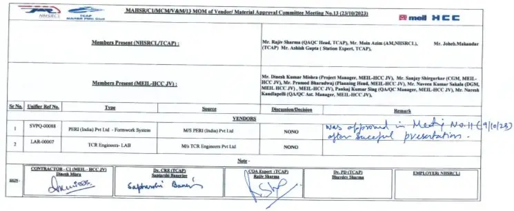 TCR Engineering Approved for India's Landmark High Speed Rail Project Testing