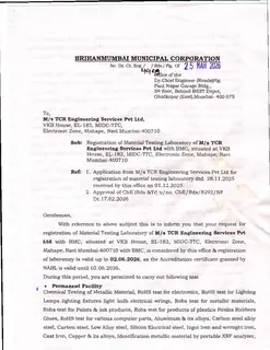 First page of BMC Roads Department Registration (March 2026)