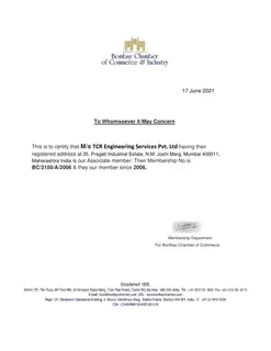First page of Bombay Chamber of Commerce Registration