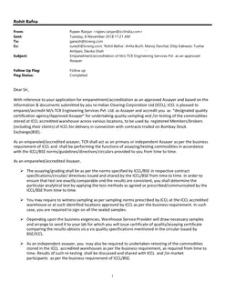 First page of BSE-ICCL Approval