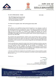 First page of Bureau of Indian Standards (BIS) Approval