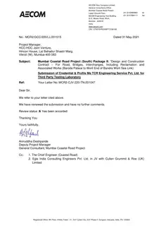 First page of Mumbai Coastal Road Project