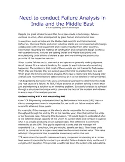 First page of Need for Failure Analysis in India and the Middle East