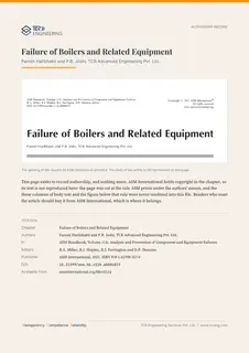 First page of Failure of Boilers and Related Equipment: ASM Handbook Volume 11A (authorship record)