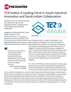 First page of TCR Arabia: A Leading Force in Saudi Industrial Innovation and Saudi-Indian Collaboration