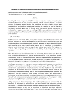 First page of Remaining Life Assessment of Components Subjected to High Temperature and Corrosion