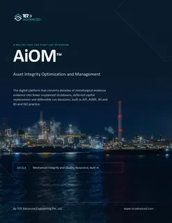 First page of AiOM 2026: Asset Integrity Optimisation and Management, a Digital Tool for Plant Life Extension