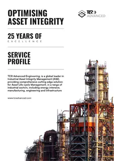 First page of TCR Advanced Engineering Company Profile and Technical Service Catalogue