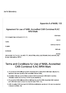 First page of TCR ILAC MRA