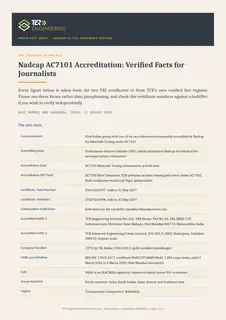 First page of Nadcap AC7101 Media Fact Sheet