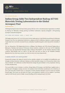 First page of Nadcap AC7101 Press Release, International Edition