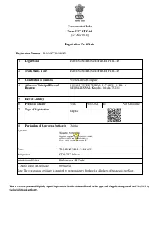 First page of TCR Odisha GST