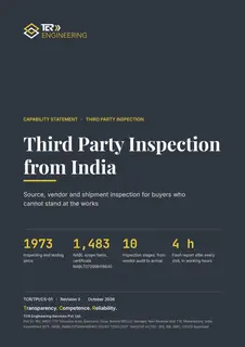 First page of Third Party Inspection from India: Capability Statement 2026