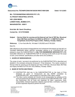 First page of Technip Approval, TCR Engineering Mahape