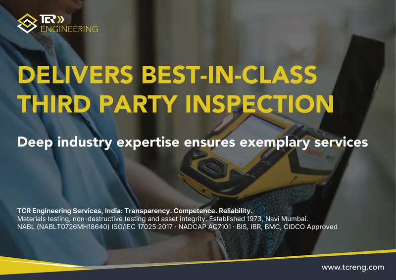 TCR Engineering A0 poster: DELIVERS BEST-IN-CLASS THIRD PARTY INSPECTION. Deep industry expertise ensures exemplary services