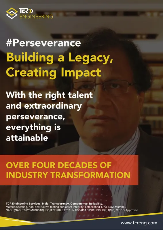 TCR Engineering A0 poster: #Perseverance. Building a Legacy, Creating Impact. OVER FOUR DECADES OF INDUSTRY TRANSFORMATION