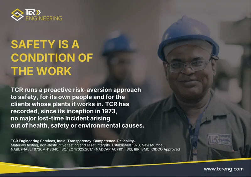 TCR Engineering A0 poster: SAFETY IS A CONDITION OF THE WORK