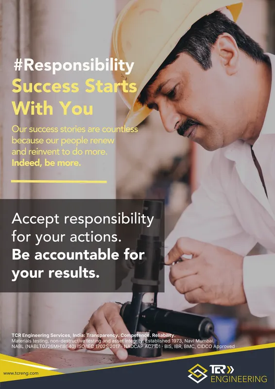 TCR Engineering A0 poster: #Responsibility. Success Starts With You. Accept responsibility for your actions. Be accountable for your results