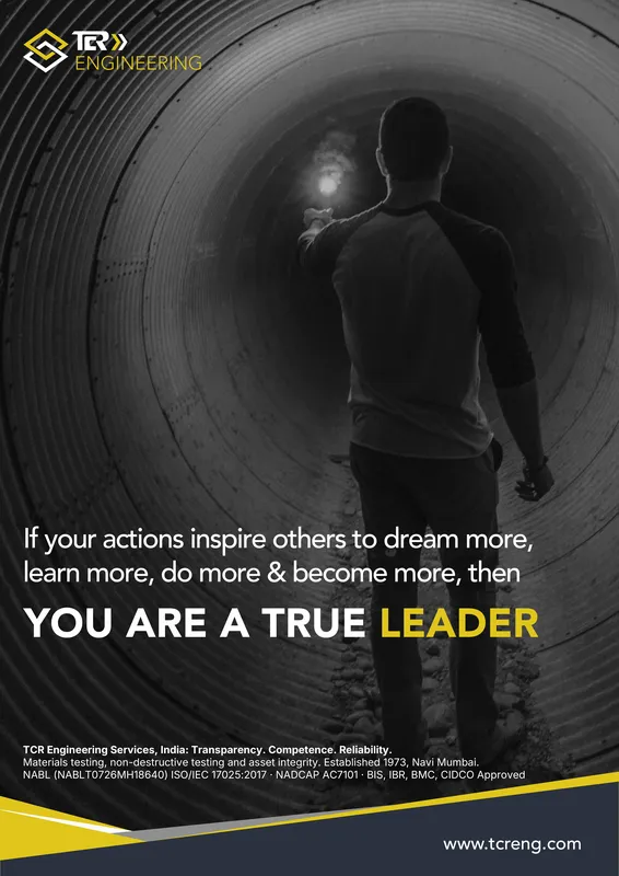 TCR Engineering A0 poster: If your actions inspire others to dream more, learn more, do more and become more, then YOU ARE A TRUE LEADER